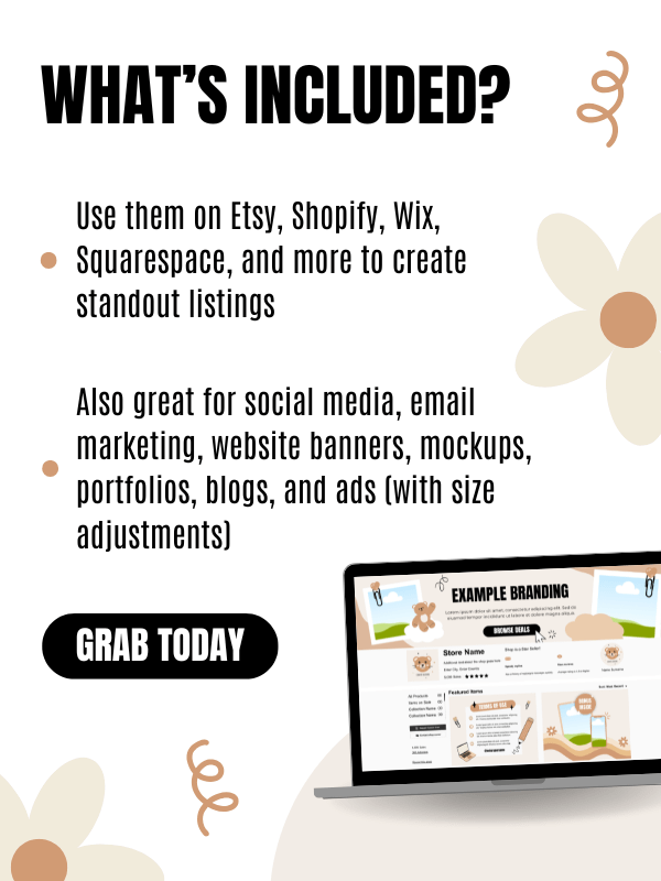 Cute Etsy MRR/PLR Canva Listing Mockups product image (6)
