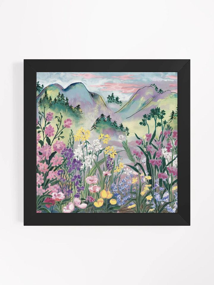 Cool Nature Artwork - Unique Artwork For Walls - Watercolor Mountains Wildflowers Trees product image (10)