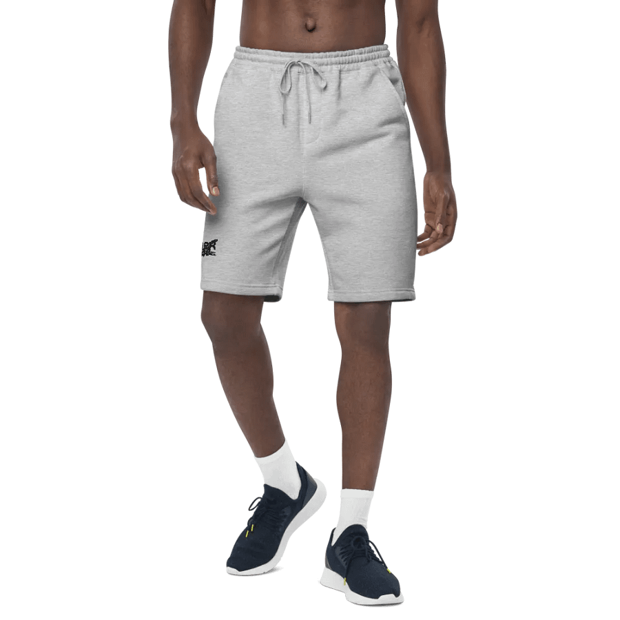 Black HApex Gear White Logo Embroidered Men's Fleece Shorts product image (7)