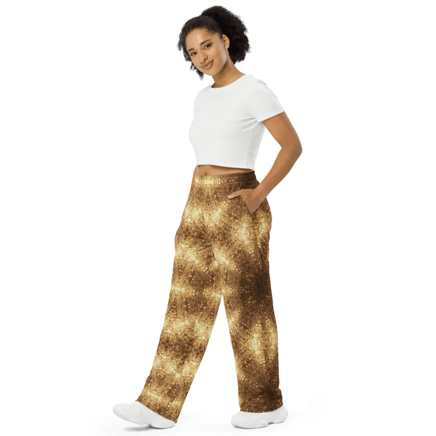 Gold Disco Kaleidoscope Wideleg Pants product image (4)