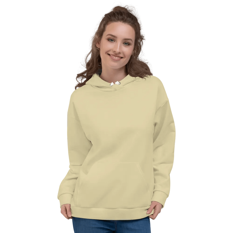 Plain Light Yellow Soft Summer Unisex Recycled Polyester Heavyweight Premium Hoodie by Treasure Pie product image (4)