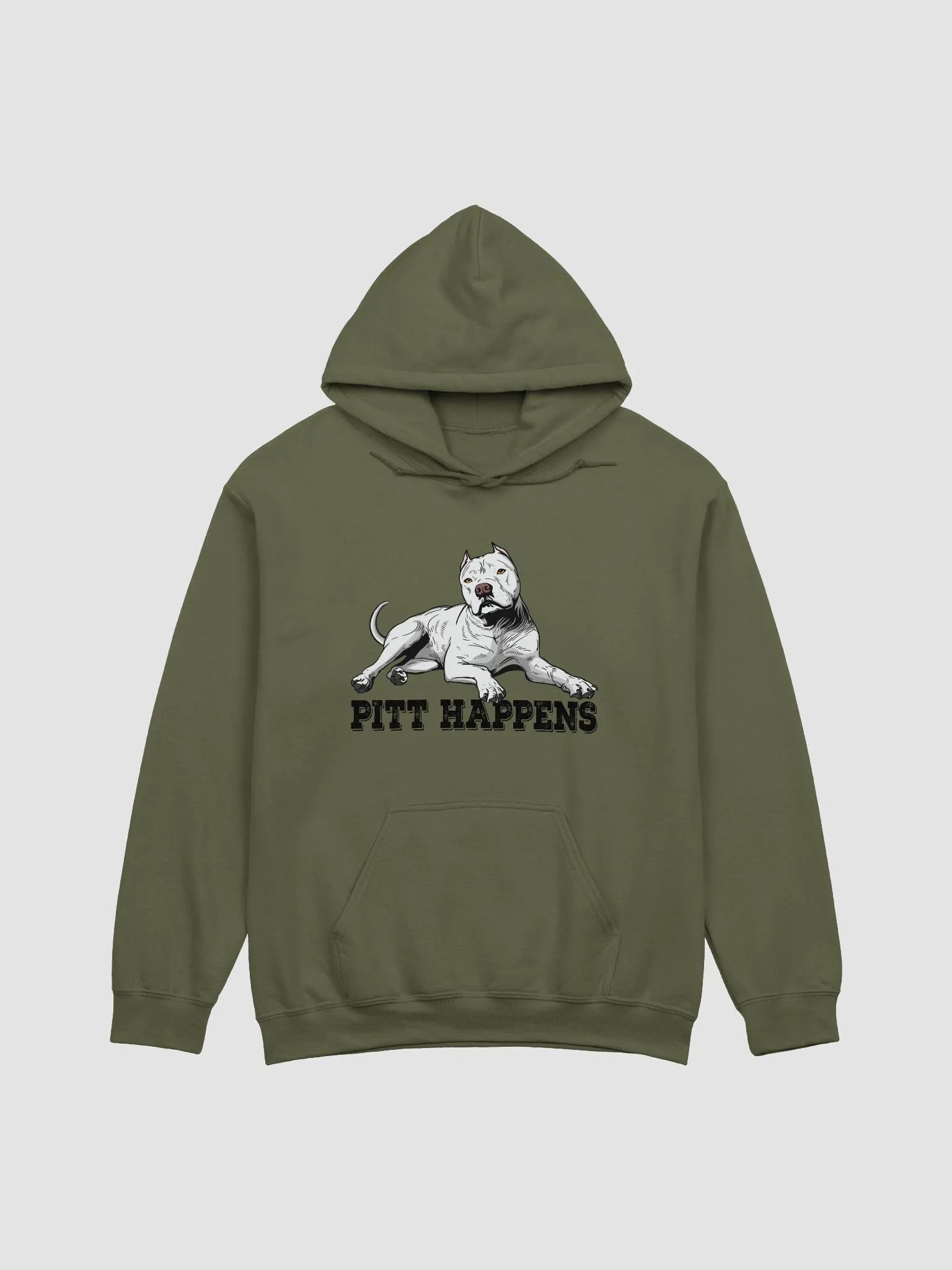Pitt Happens Hooded Sweatshirt of a Pitbull Terrier (Cropped Ears - White) | Funny Hoodie for Pitbull, Bully, and Staffordshire Terrier Paw-rents product image (16)