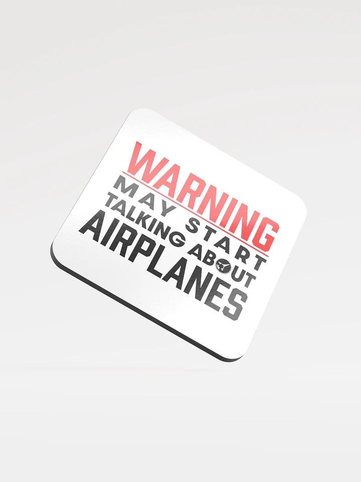 Glossed Cork Coaster - airplane warning product image (1)
