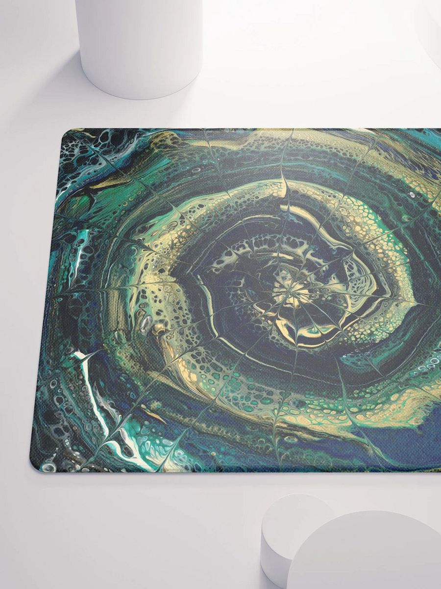 Midnight Halo - Abstract Acrylic Ring Pour, Printed Mouse Pad product image (6)