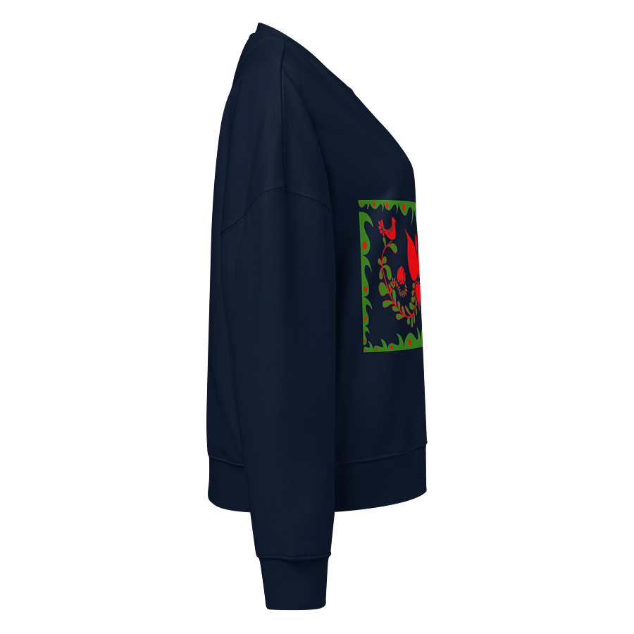 Hungarian Deep Blue Garden Blossom Women's Organic Sweatshirt product image (4)