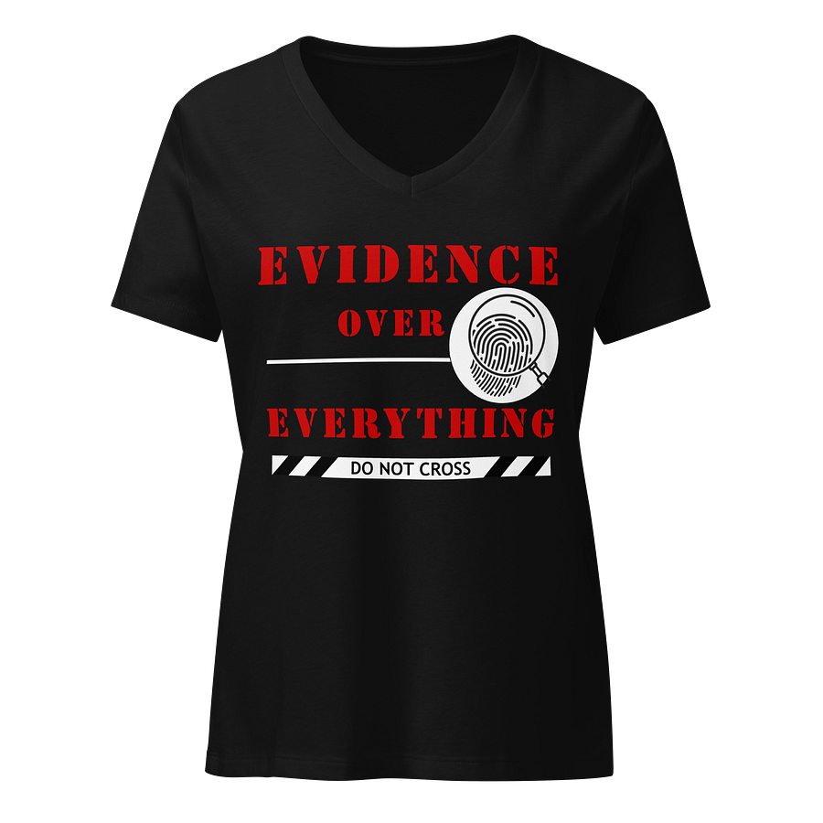 CrimeClothes Evidence Over Everything Relaxed V-Neck T-Shirt - Red product image (25)