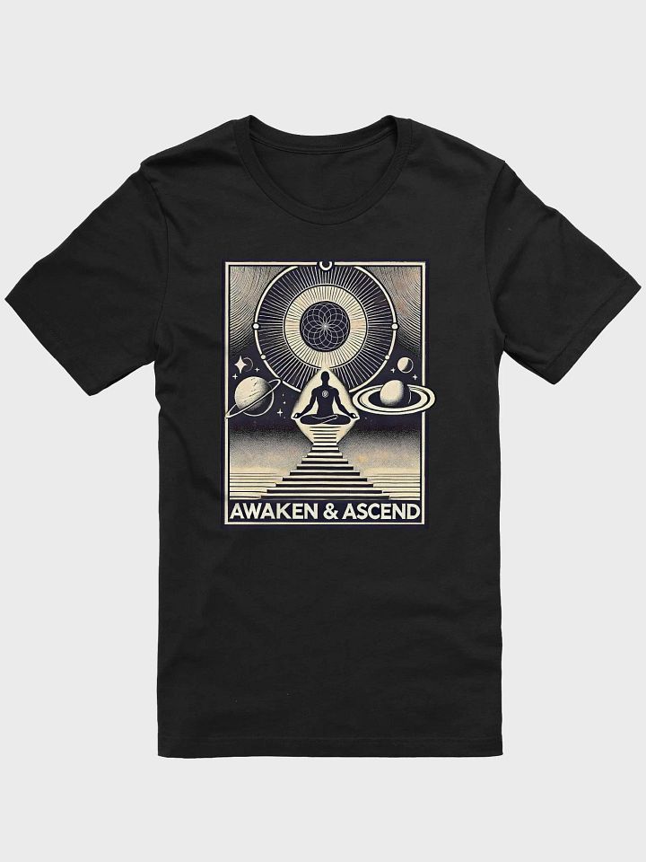 Awaken & Ascend Graphic Tee, Spiritual Unisex T-Shirt, Meditation Shirt, Cosmic Art Apparel, Zen Gifts for Yoga Lovers product image (1)