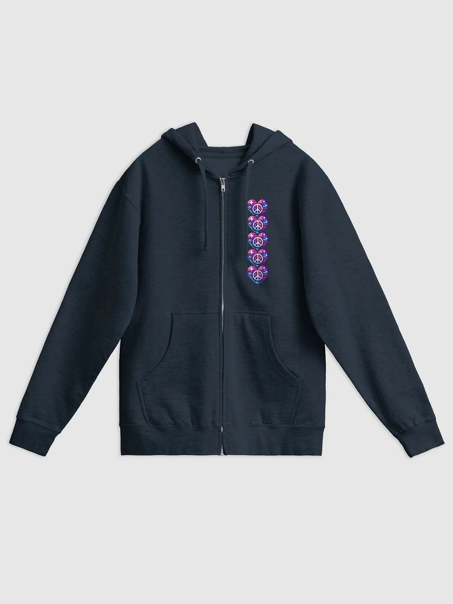Galaxy Peace-Heart Zip Hoodie with Large Back Image of Chibi Tori product image (4)