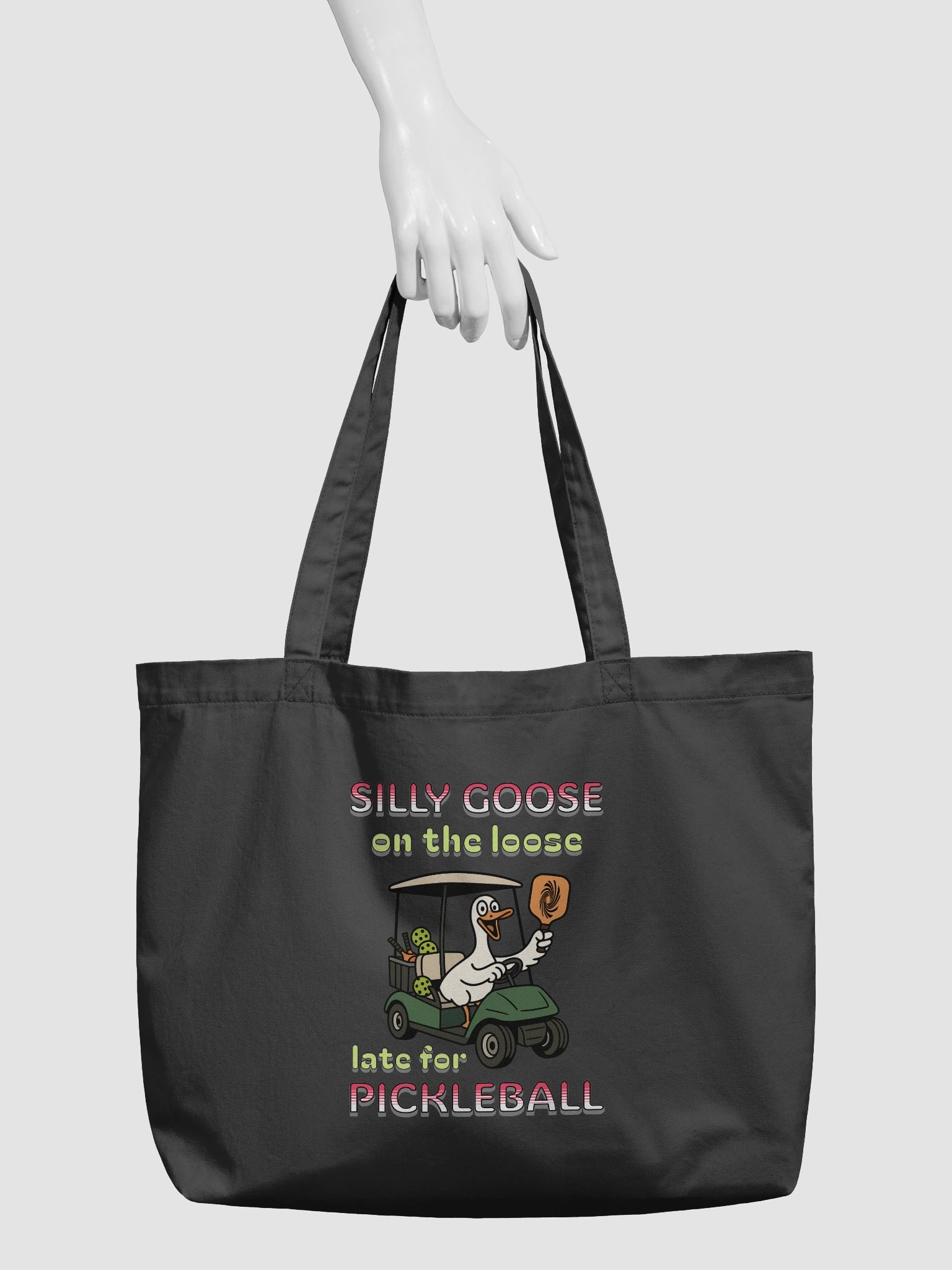 Silly Goose On The Loose Late For Pickleball Eco-Friendly Tote Bag product image (3)