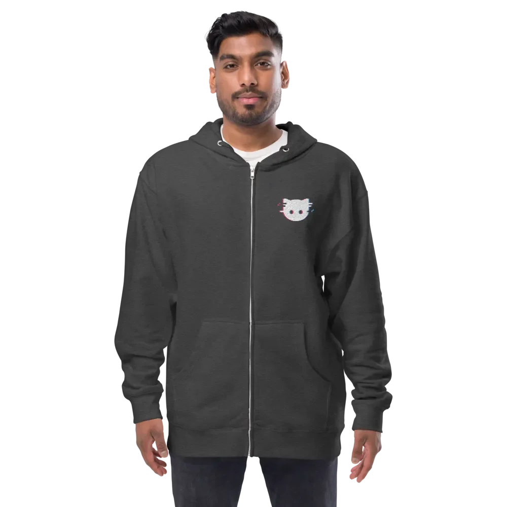 Land of Kittens Glitch Zip-up Hoodie product image (25)