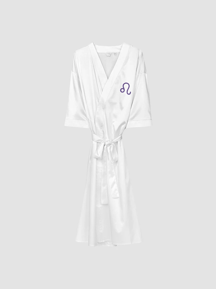 Leo Purple on White Satin Robe product image (1)