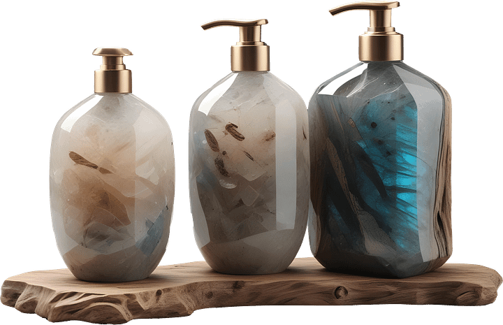 Celestial Grace – Trio of Geode Soap Dispensers PNG product image (1)