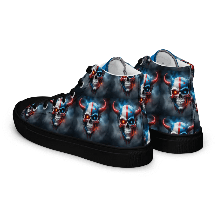 Red White and Blue Horned Skull Men's High Tops product image (6)