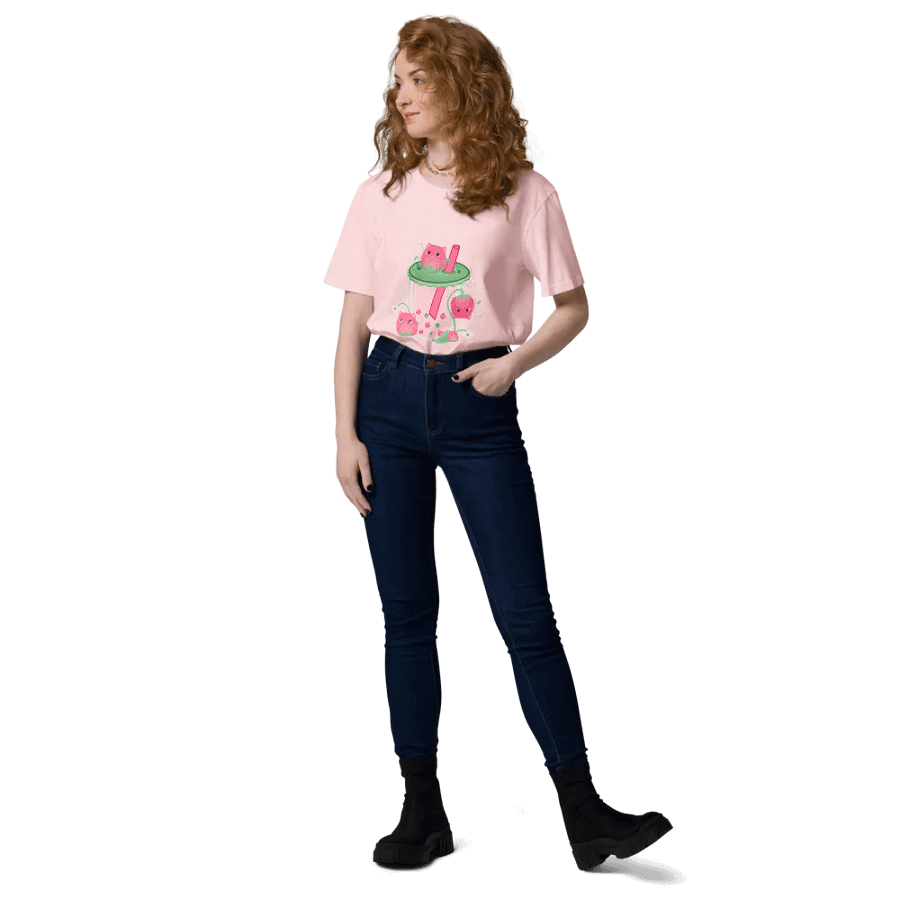 Strawberry Cat Boba Tea Shirt product image (8)