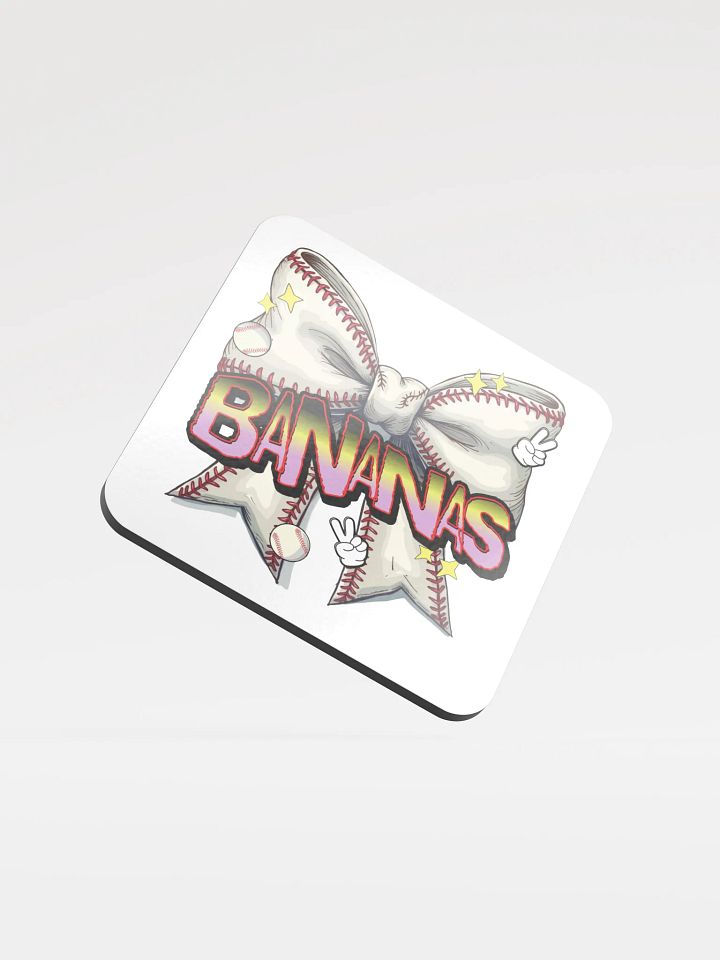 Bananas Bow Baseball Coaster product image (2)