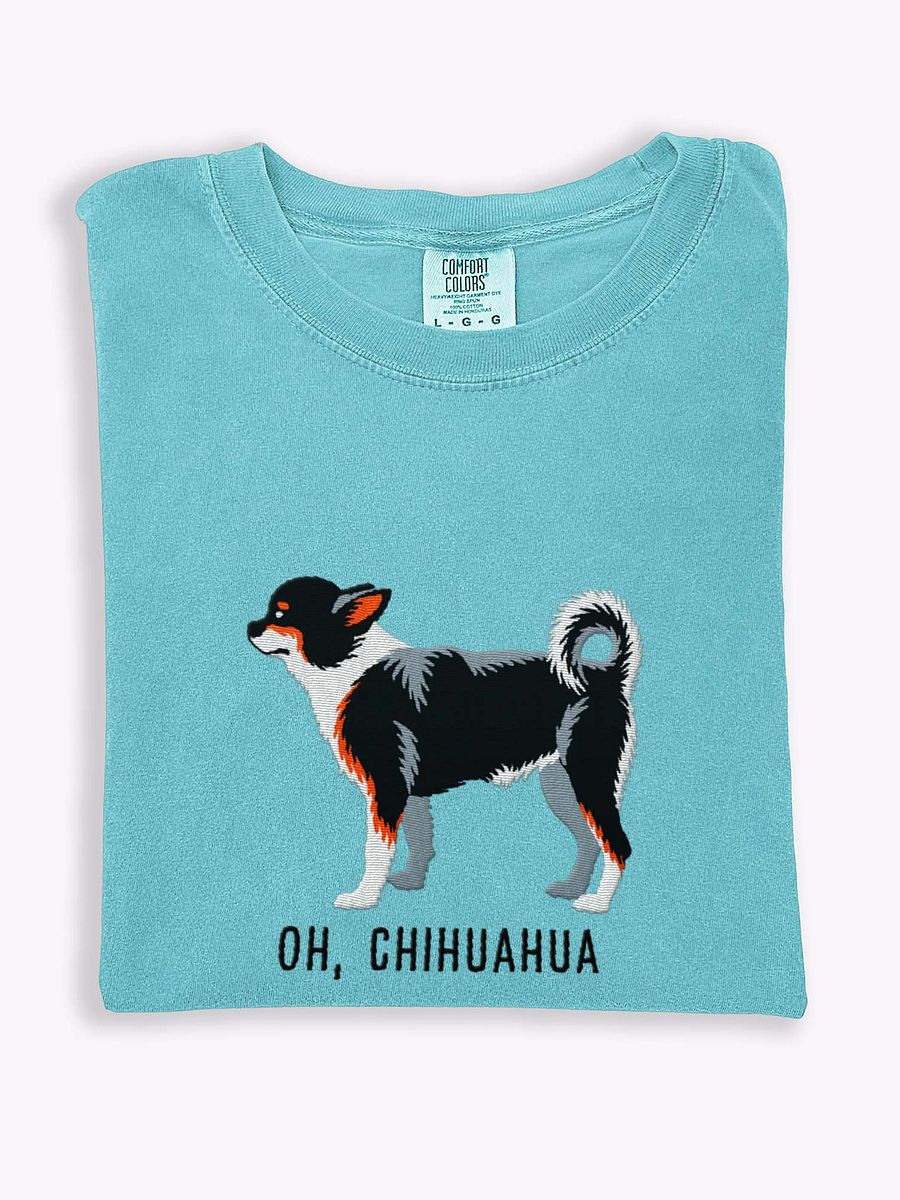 Oh, Chihuahua T-Shirt(Embroidered) of a Chihuahua(Tricolor) product image (1)
