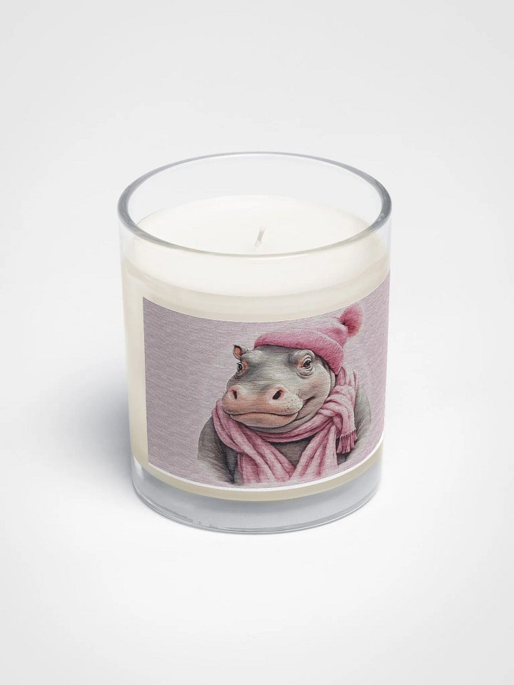 Hippo wearing a pink hat and scarf Candle product image (2)