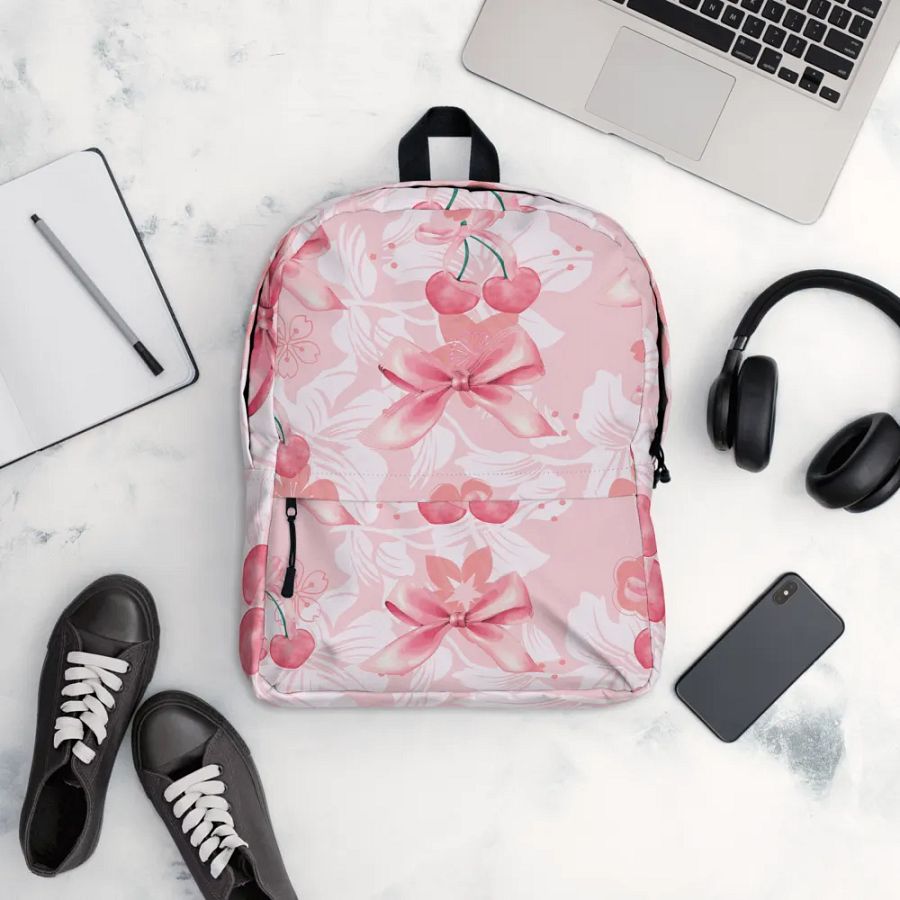 Cherry Bliss pink Backpack for feminine ladies and girls product image (12)