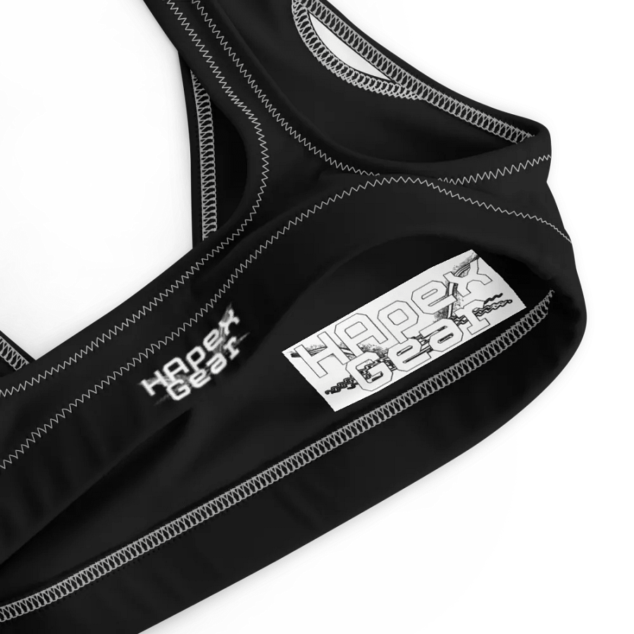 White HApex Gear White Logo Cancer Awareness Orange Ribbon. Black Recycled Padded Bikini Top product image (8)