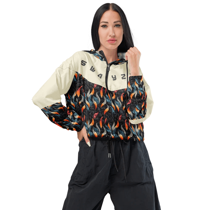 Girl On Fire Cropped Hoodie Windbreaker product image (2)