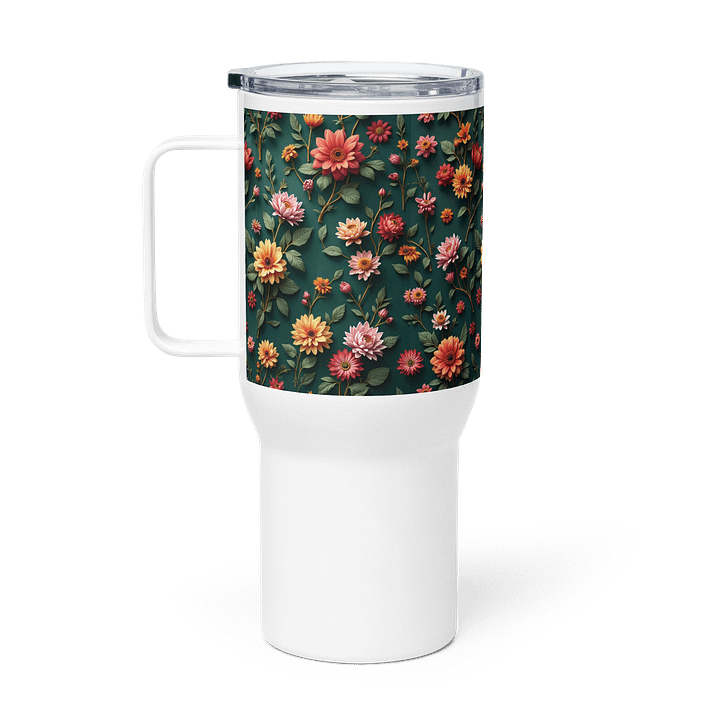 Vintage Floral Travel Tumbler with Handle product image (1)