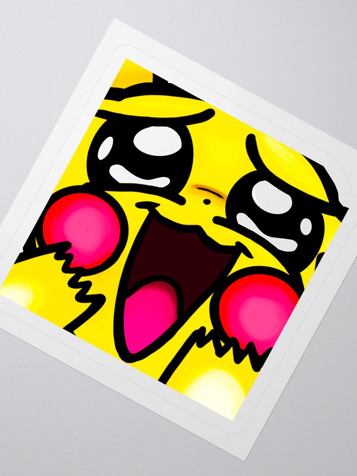 Mesmerized Yellow Electric Mouse Vinyl Stickers (3" x 3") product image (2)