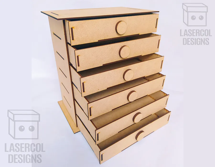 6 Drawers Desk Organizer - Laser Cut Files product image (8)