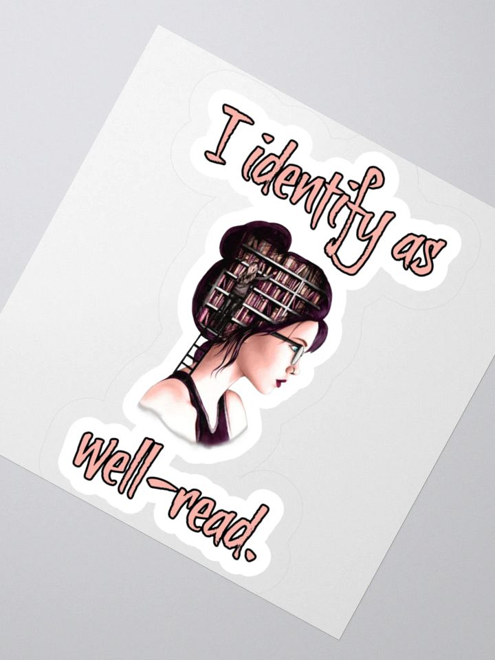 I Identify As Well-Read (Library In Her Head) Sticker product image (5)