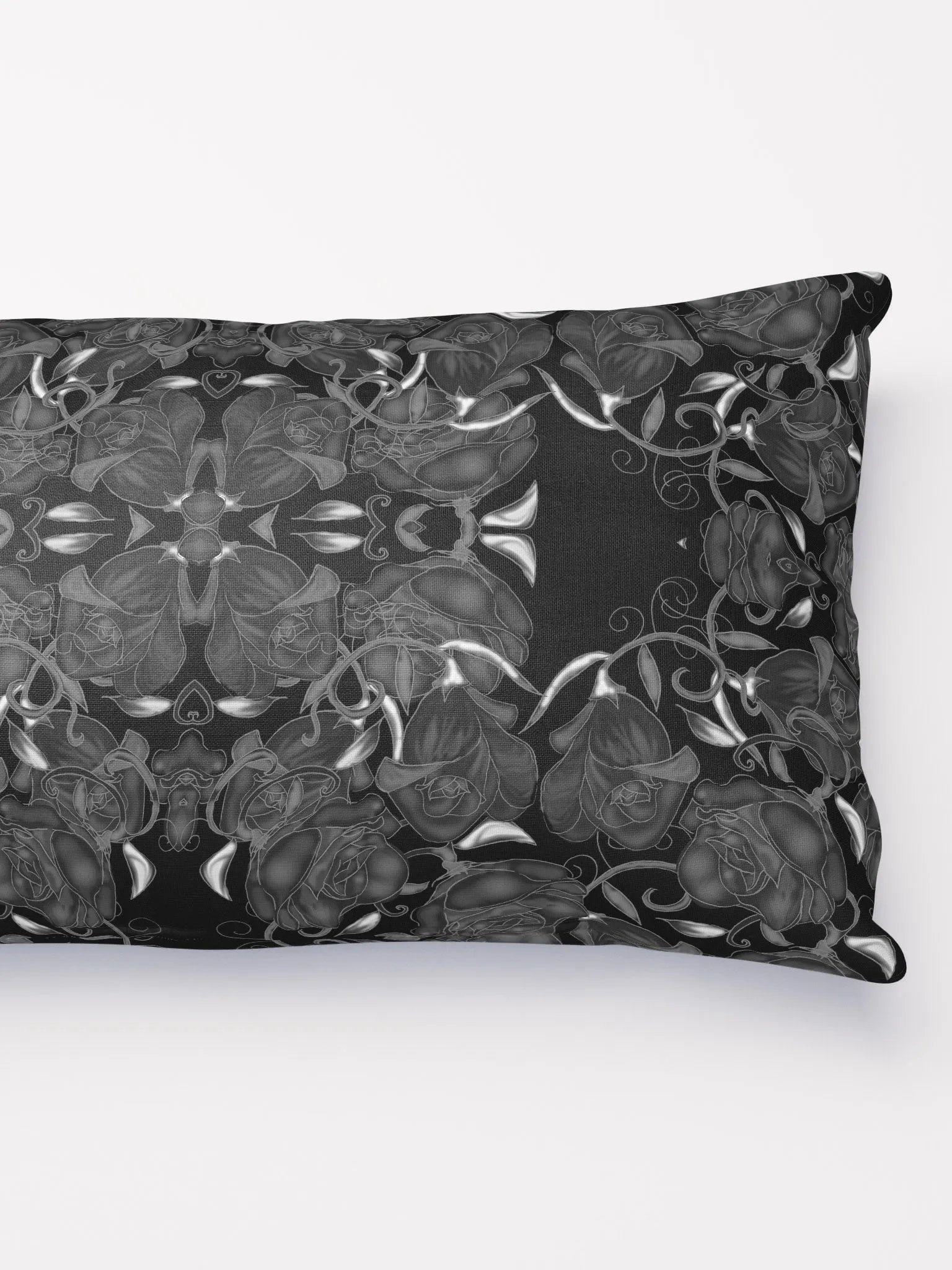 Black Roses Pattern Throw Pillow product image (6)