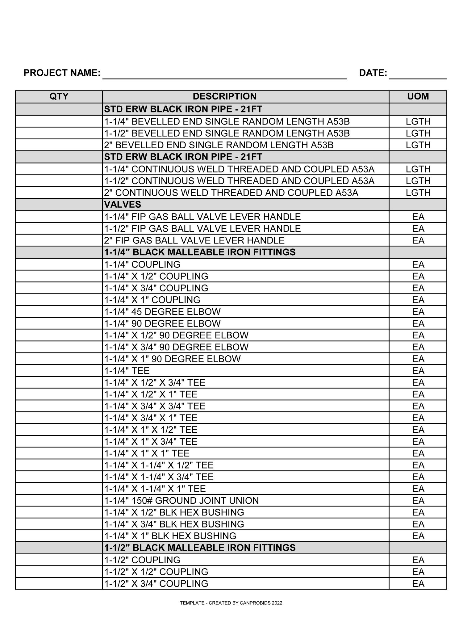 Black Iron BOM MS Excel Template No 4 product image (2)