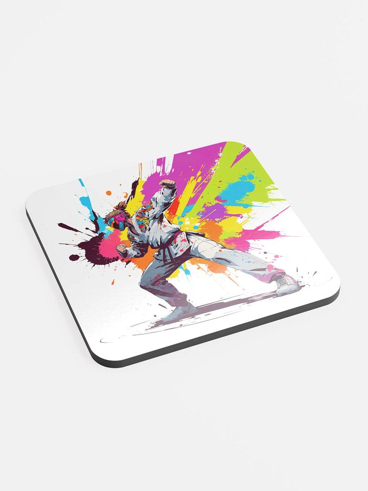 Glossed Cork Coaster ( D_0144_Color Kick Taekwondo Boy of the Streets ) product image (2)