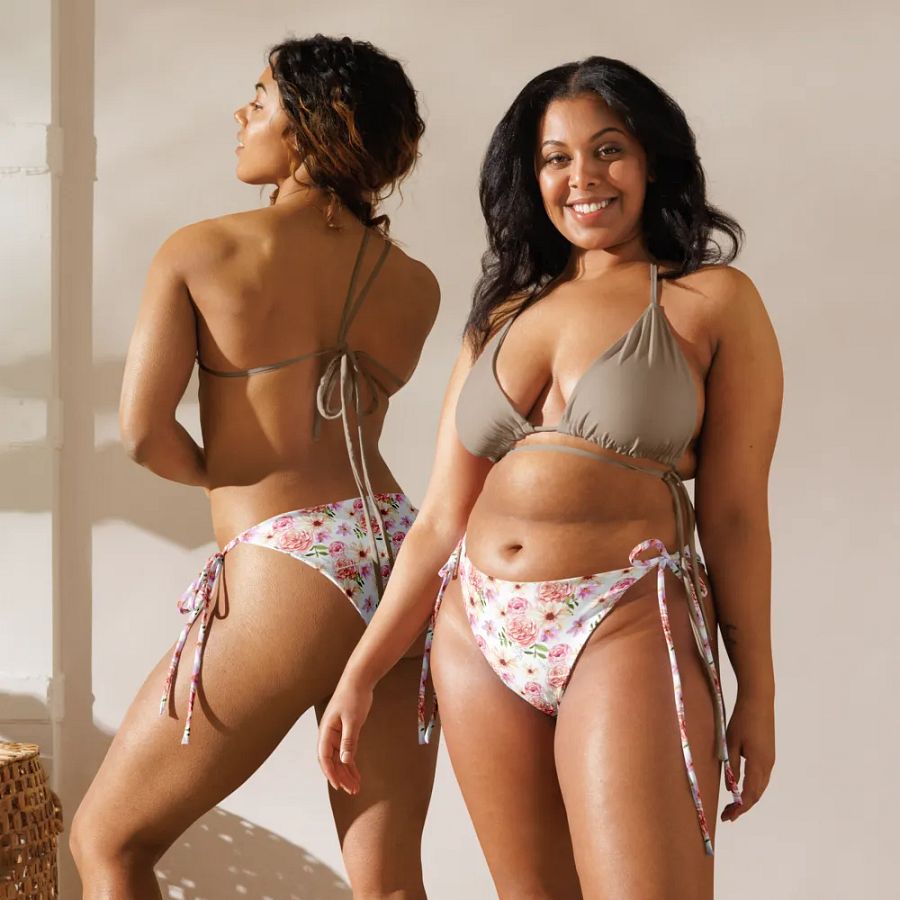 Watercolour Floral Pattern String Bikini Bottom - v2 product image (4)
