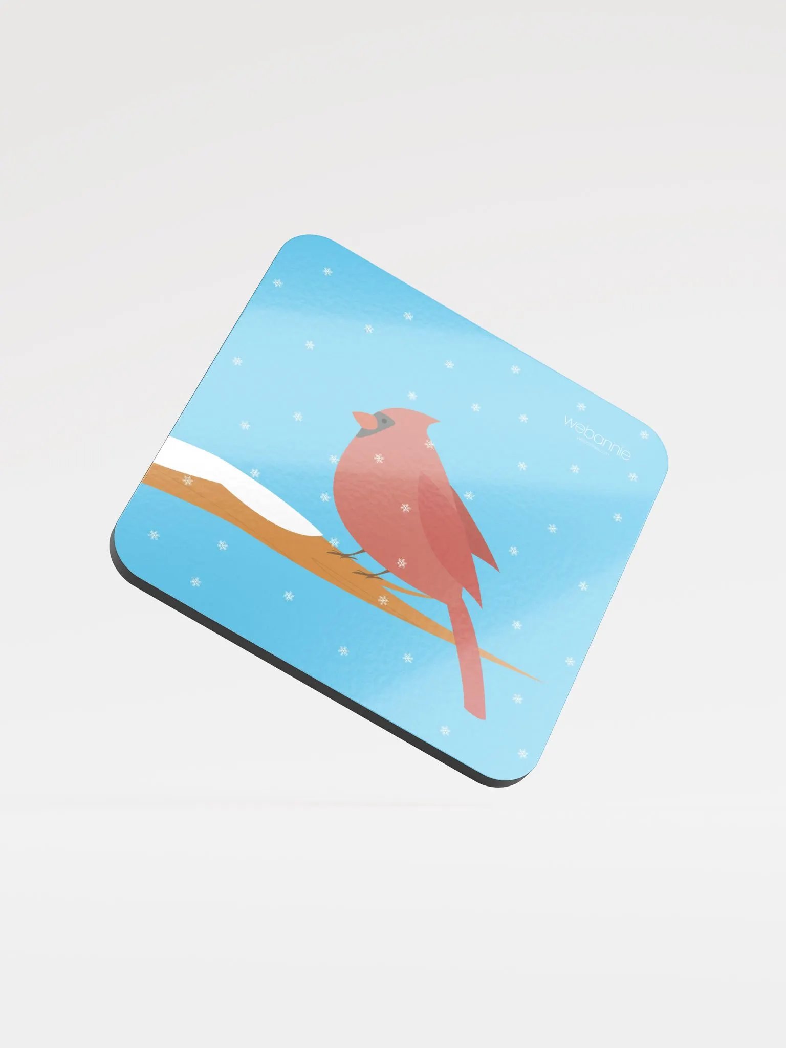 Glossed Cork Coaster - Northern Cardinal product image (1)