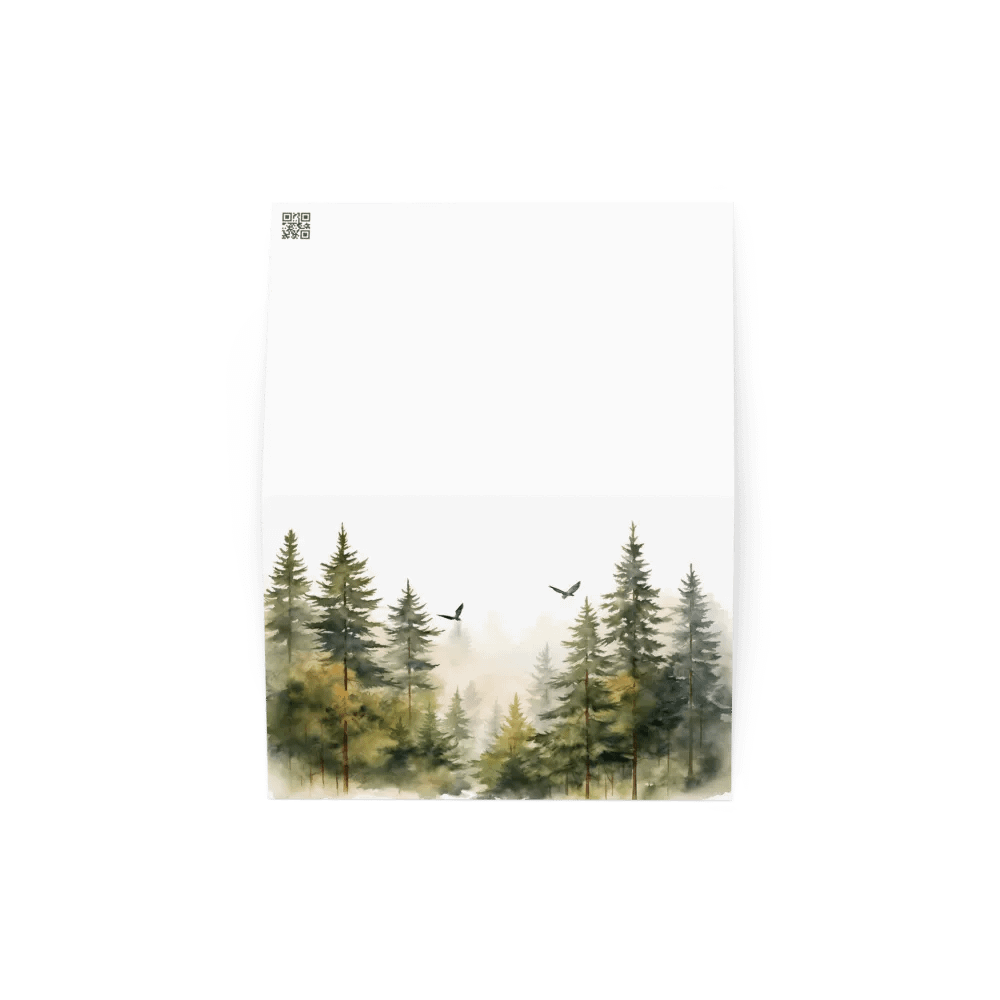 All-Occasion Greeting Card: Flying Birds Over Fir trees product image (2)