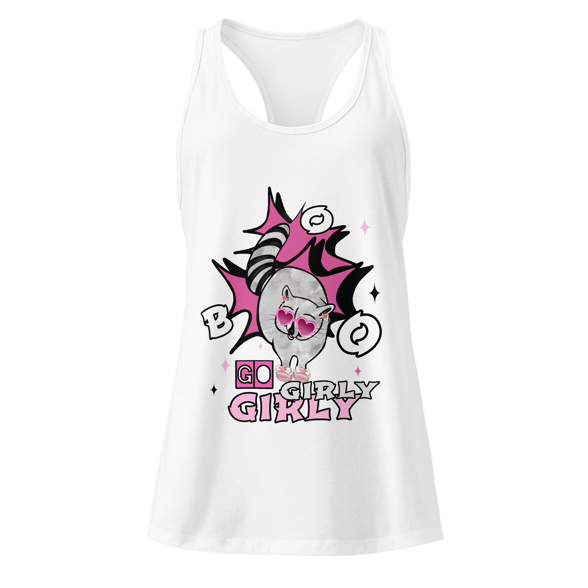 Girly Raccoon Chic Racerback Tank product image (17)
