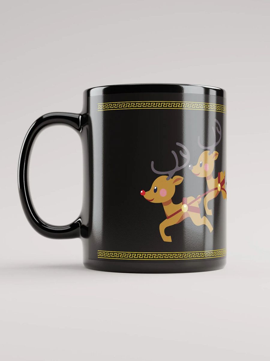 santa claus golden border shiny black mug product image (6)