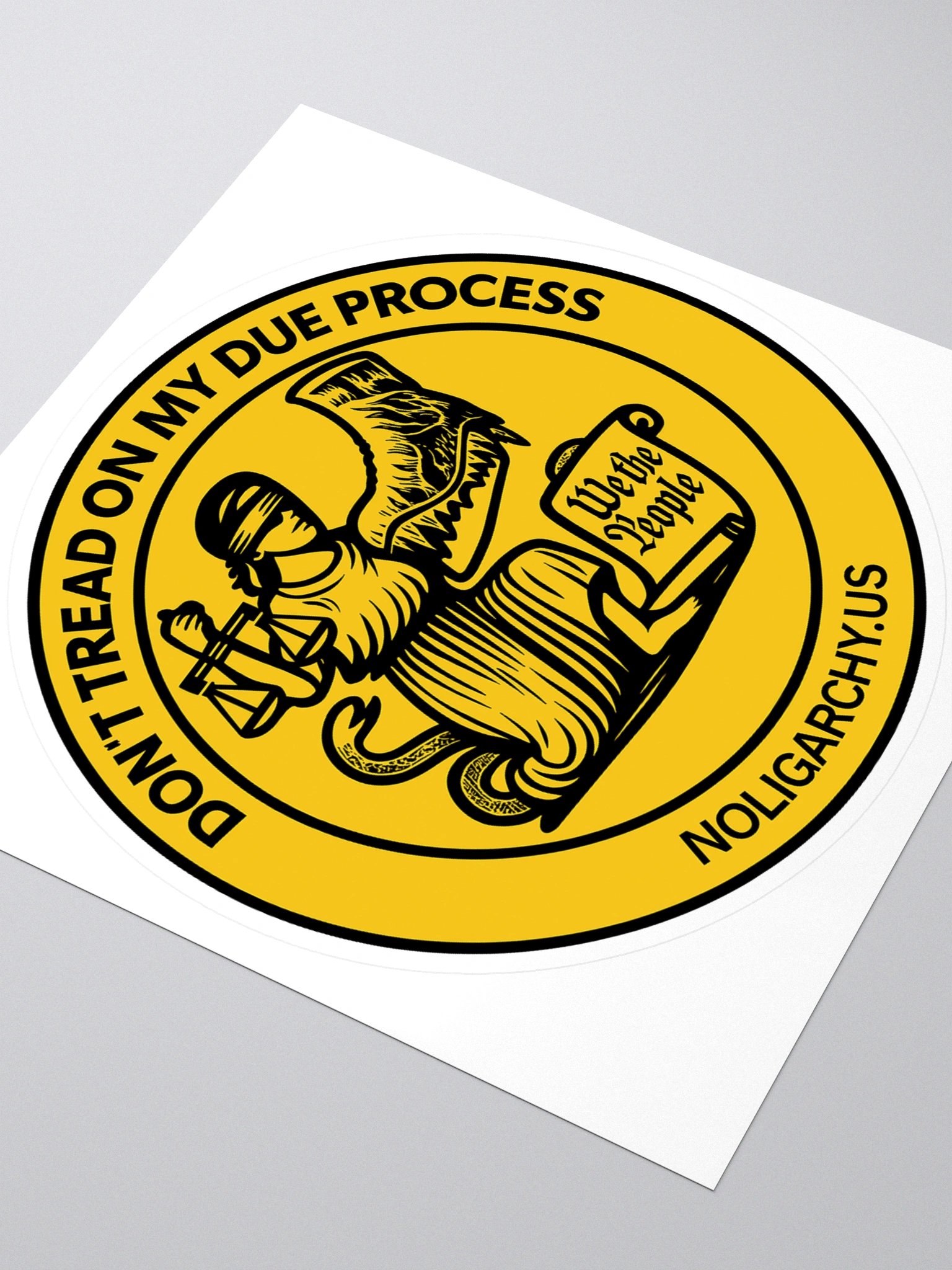 Don't Tread On Our Due Process - yellow-sticker product image (3)