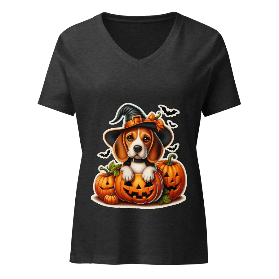 Halloween Pumpkin Beagle - V-neck product image (3)