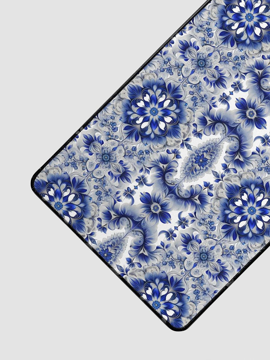 Desk Mat (31.5x15.5 inches) - Blue and White Floral Design product image (3)