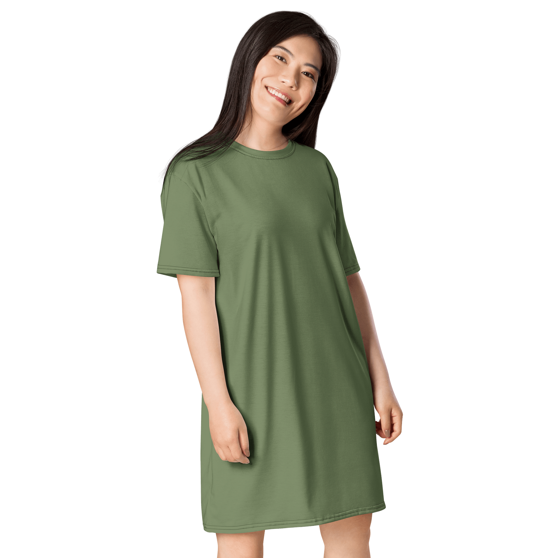 Oversized T-Shirt Dress - Bold Camouflage Green, Sizes 2XS-6XL product image (4)