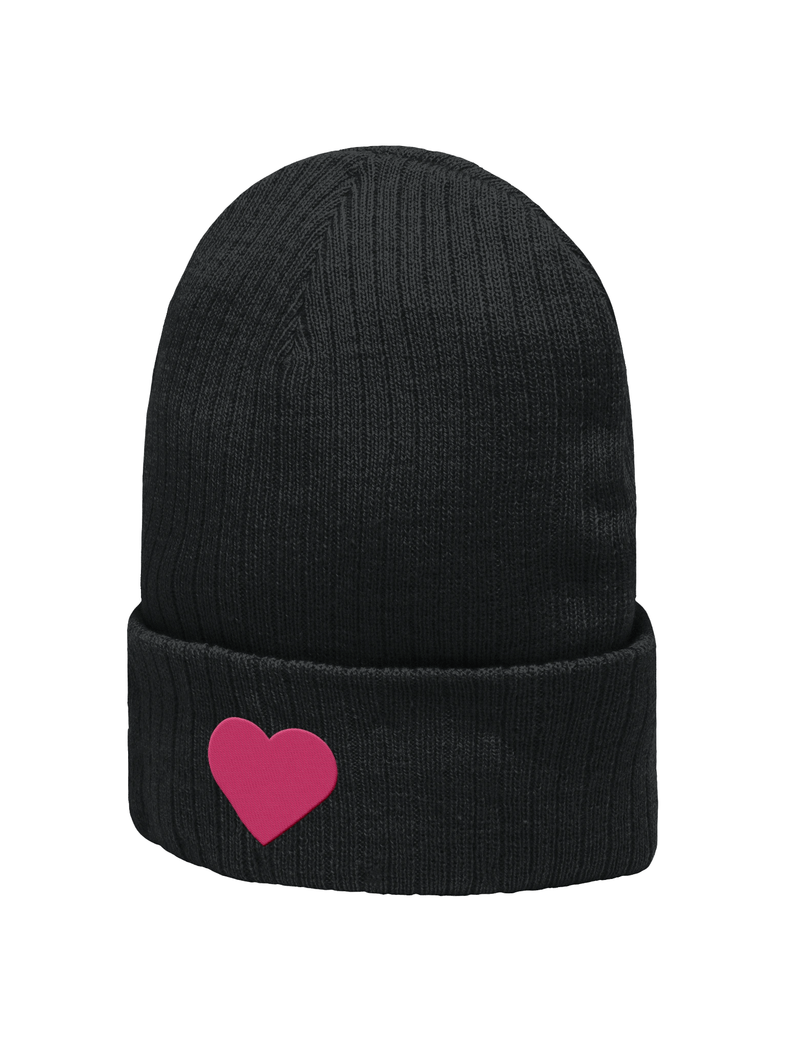 Silent Signal - Eco-Friendly Heart Ribbed Beanie product image (2)