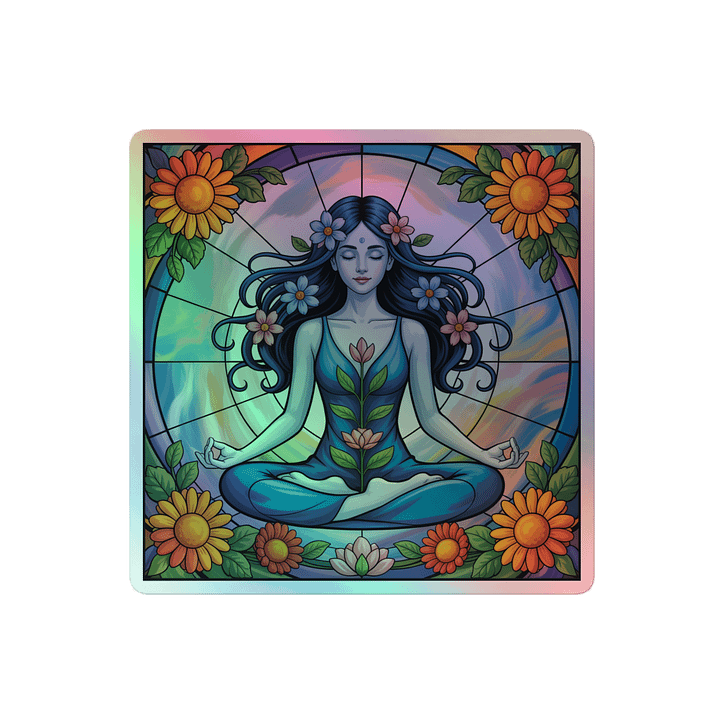 Meditative Blooms Holographic Sticker product image (2)