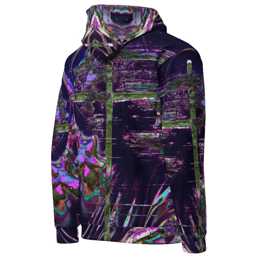 Glitch Cross Unisex AOP Hoodie product image (8)