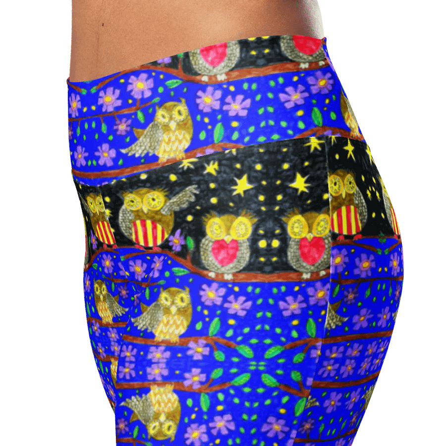 Whimsical Owl Delight Flare Leggings product image (12)