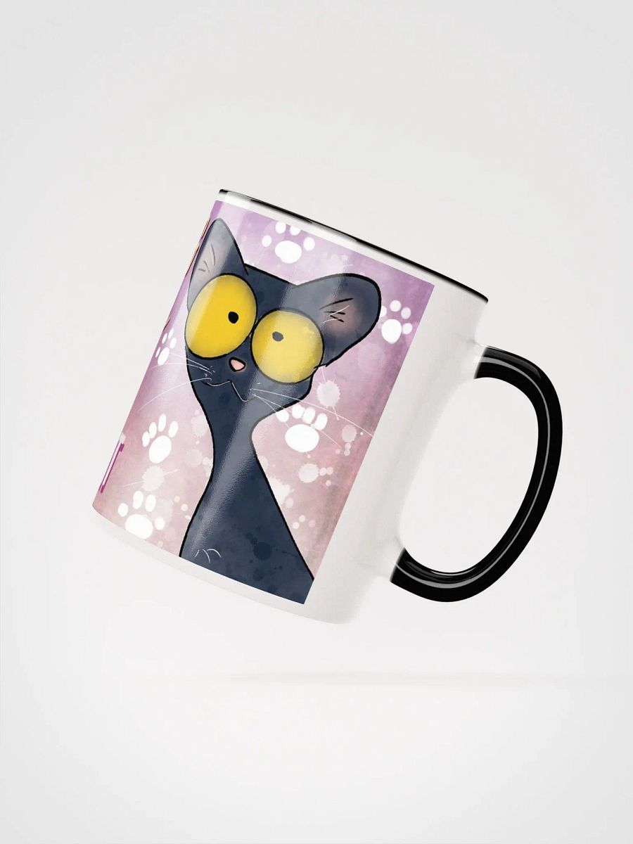 Morning Coffee With My Black Cat Accent Mug product image (4)