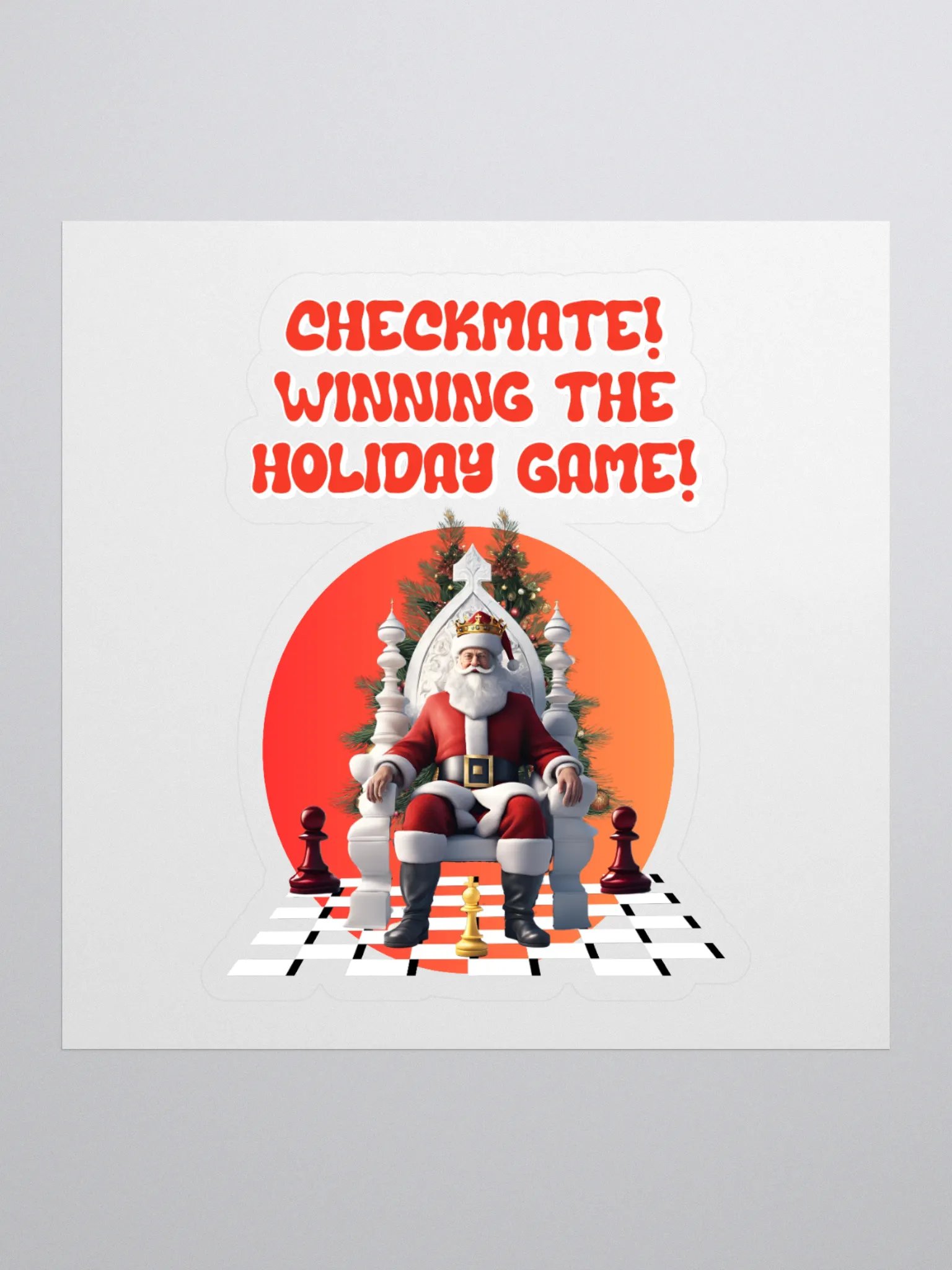Checkmate! Winning The Holiday Game! Santa Claus Sticker product image (1)