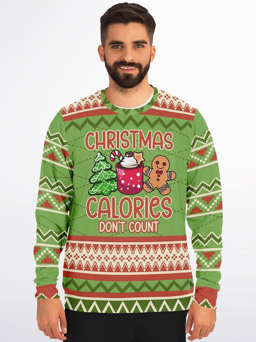 "Christmas Calories Don't Count" Holiday Sweatshirt | Gingerbread Cookie Christmas Sweater | Funny Christmas Food Lover Outfit product image (3)