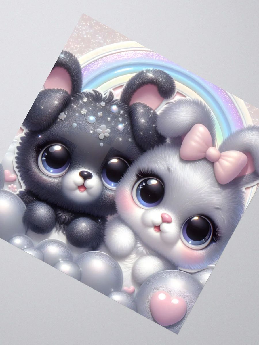 Whimsical Pup and Bunny Kiss Cut Stickers product image (6)