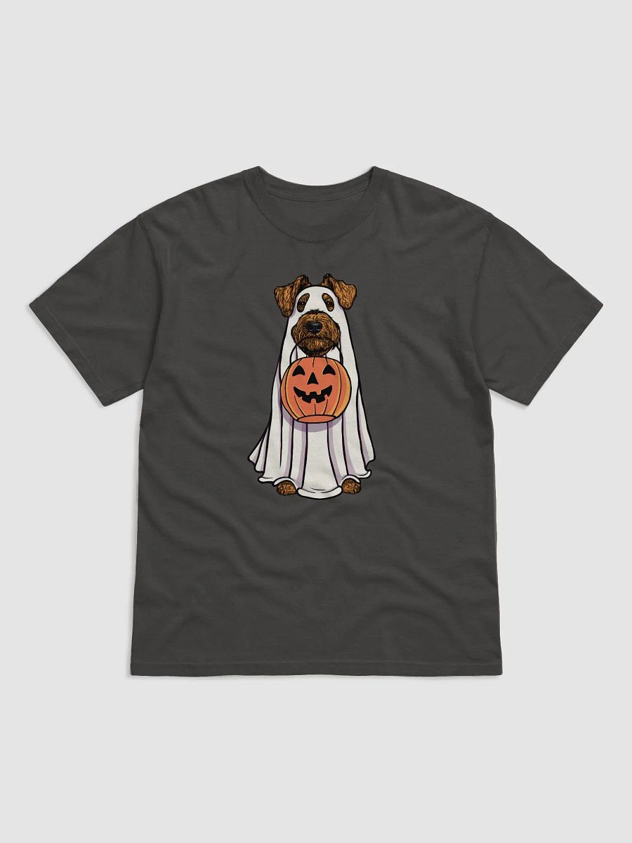 Funny Halloween Airedale Terrier T-Shirt | Funny Airedale Wearing a Ghost Costume and Holding a Pumpkin Basket product image (17)