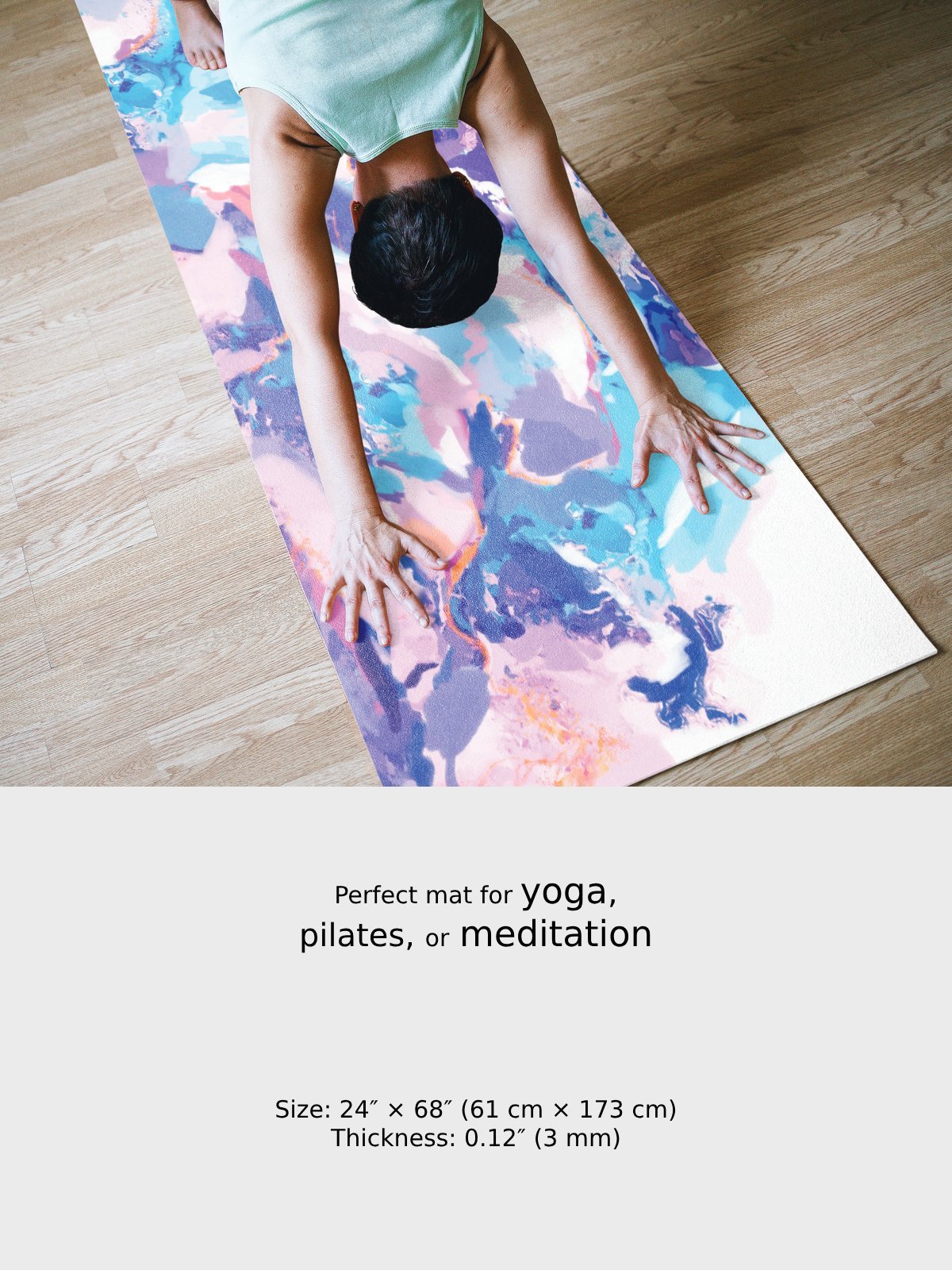 Yoga Mat "Marble Effect Pastel Blue Purple Dreamy Waves" product image (6)